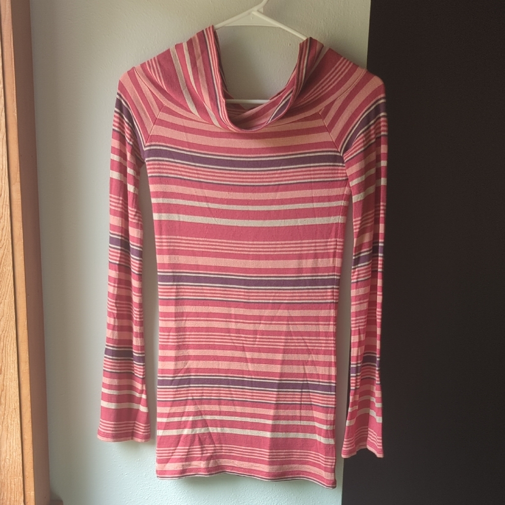 Free People Pink and White Striped Tunic